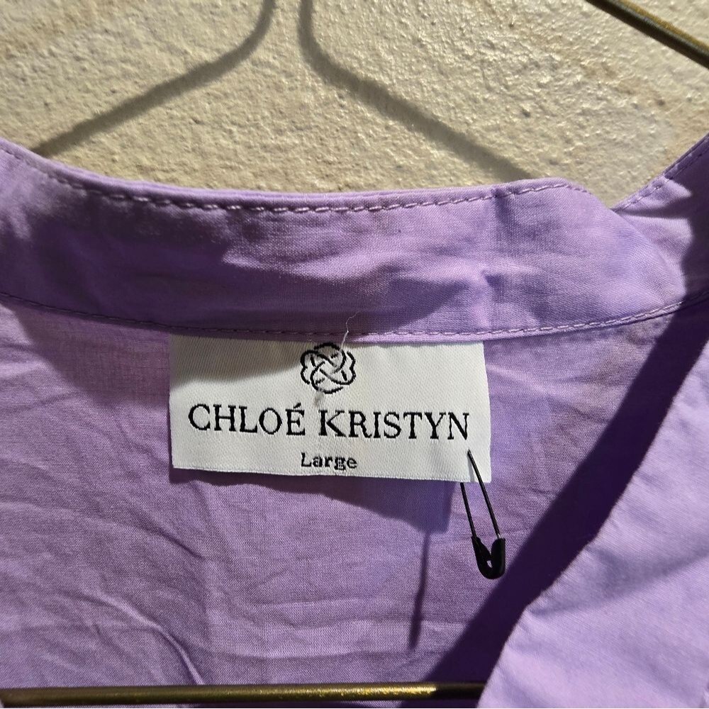 Chloé Chloe Kristyn Lavender Shirt Wrap Rosa Purple Dress Sz L - Picture 4 of 5